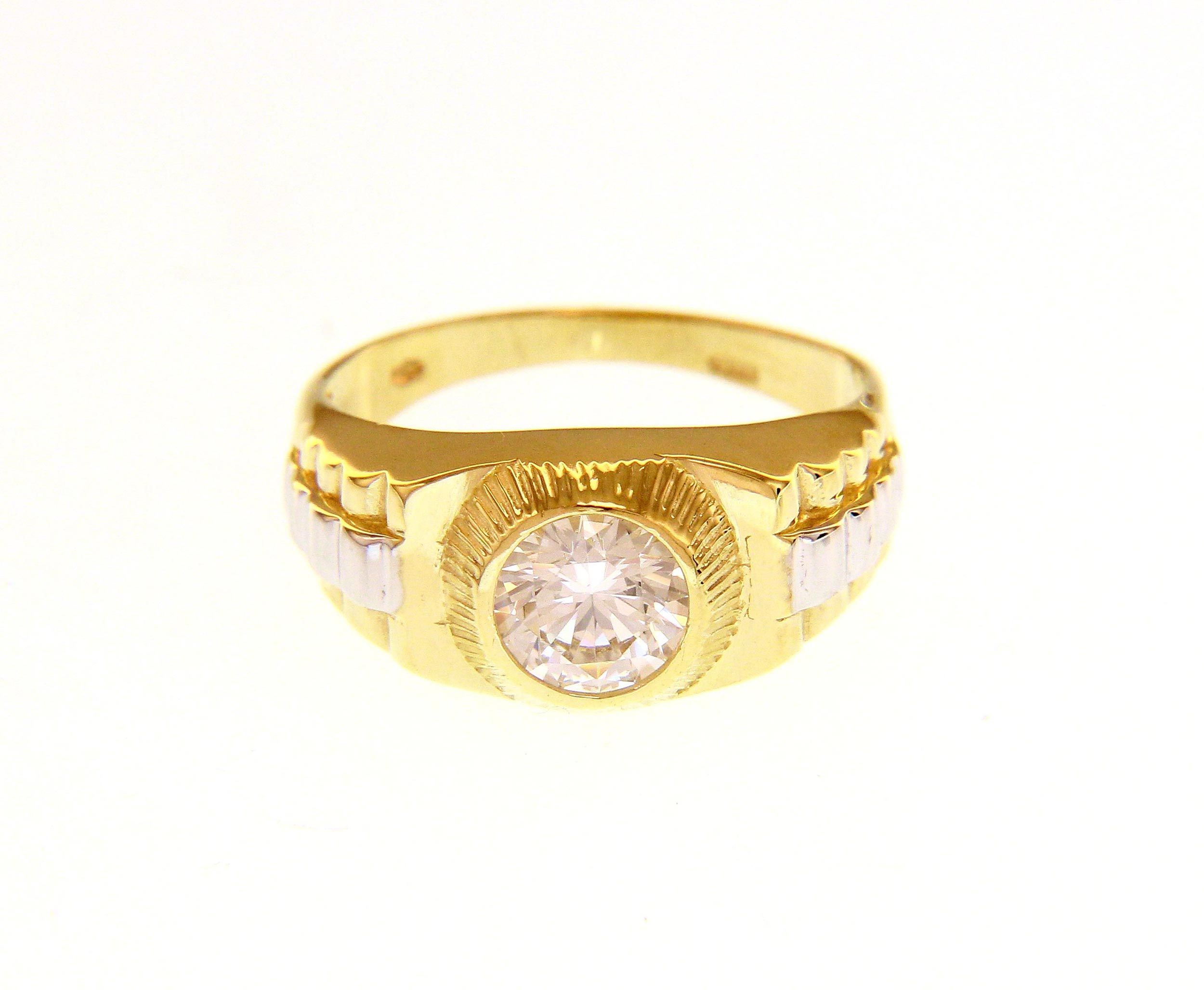 Δαχτυλίδι απο χρυσό & λευκόχρυσο κ9 με ζιργκόν (code S237065 )